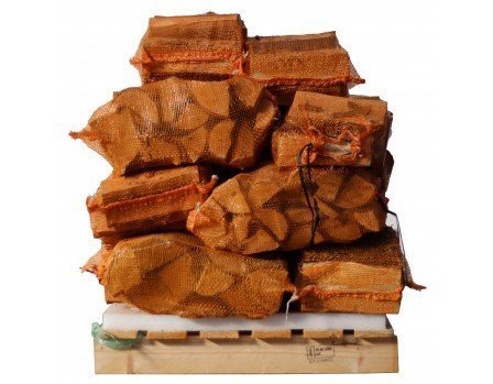 berkenhout-in-netten.jpeg 15 sacs de bois de bouleau 100% sec de 8 kg – 25cm – Image 1
